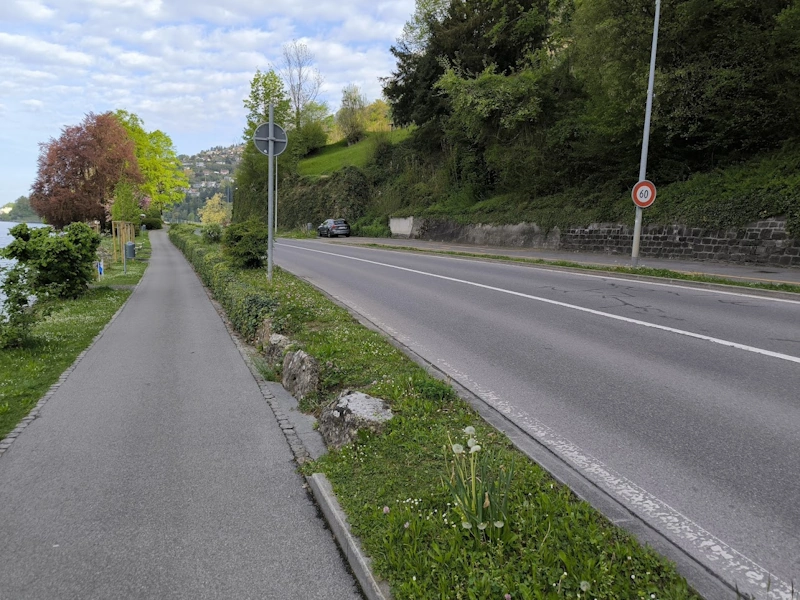 Parking area and water entry