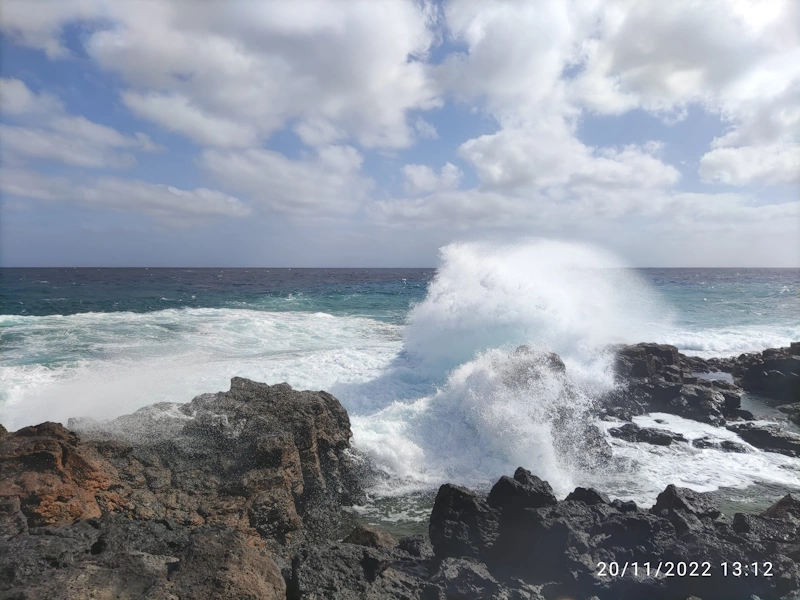 strong waves shore